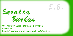 sarolta burkus business card
